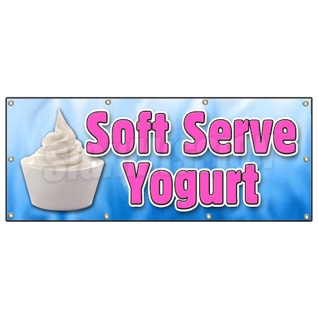 Signmission SOFT SERVE YOGURT BANNER SIGN healthy homemade topping delicious frozen B-96 Soft Serve Yogurt